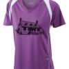  James & Nicholson Ladies' Running-T (paars/wit) Thumbnail
