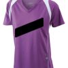  James & Nicholson Ladies' Running-T (paars/wit) Thumbnail