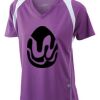  James & Nicholson Ladies' Running-T (paars/wit) Thumbnail