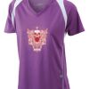  James & Nicholson Ladies' Running-T (paars/wit) Thumbnail