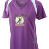  James & Nicholson Ladies' Running-T (paars/wit) Thumbnail